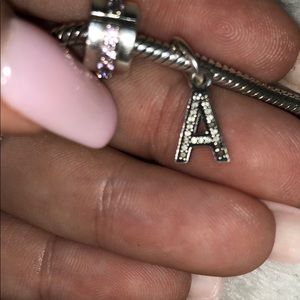 pandora sterling silver letter A charm